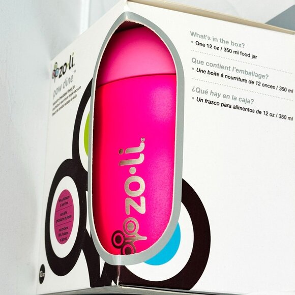 ZoLi Pow Dine Vacuum Insulated Food Jar 12 Oz Pink Stainless Steel NIB - Picture 2 of 7